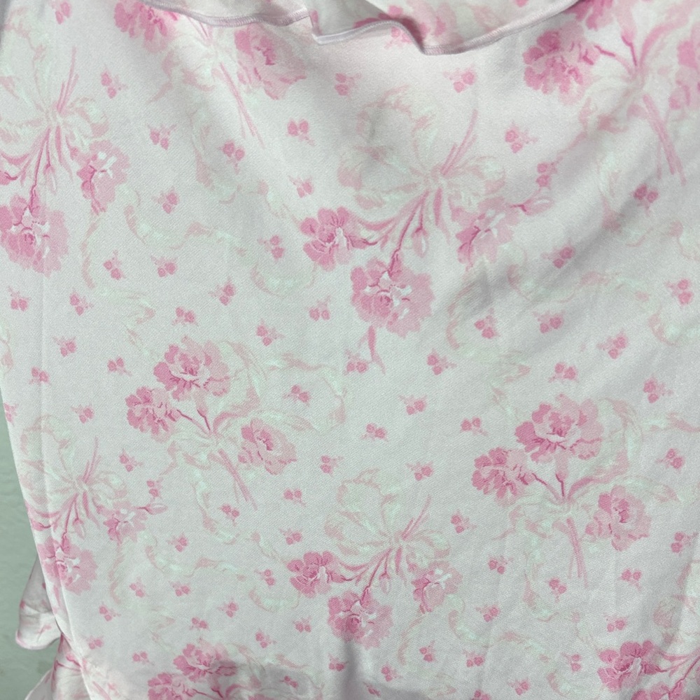 Victoria’s Secret pink x loveshackfancy satin ruffle midi dress coquette floral - Picture 6 of 9